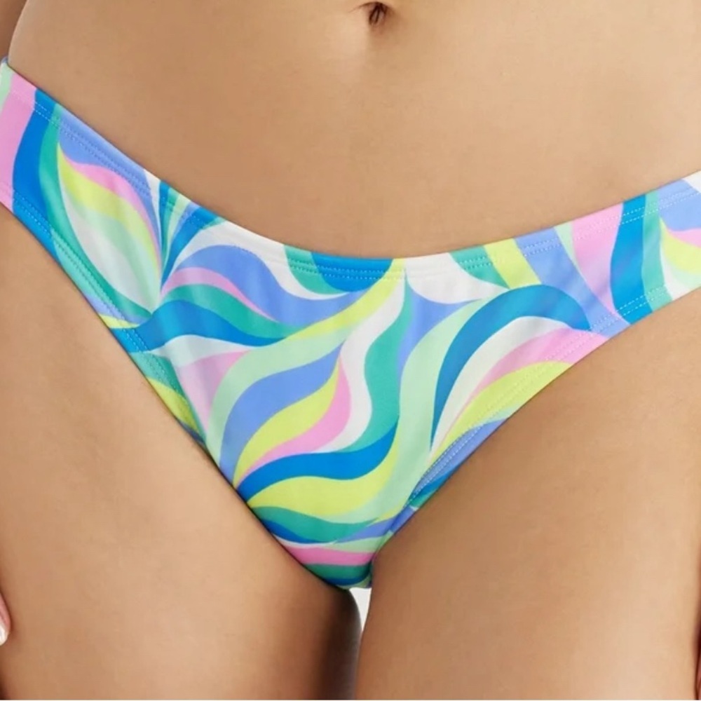 No Boundaries Juniors High Low Swirl Bikini Bottoms